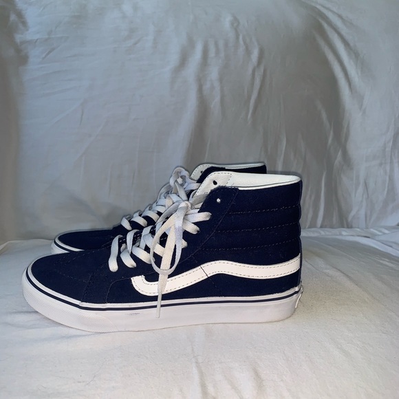 navy blue high top vans